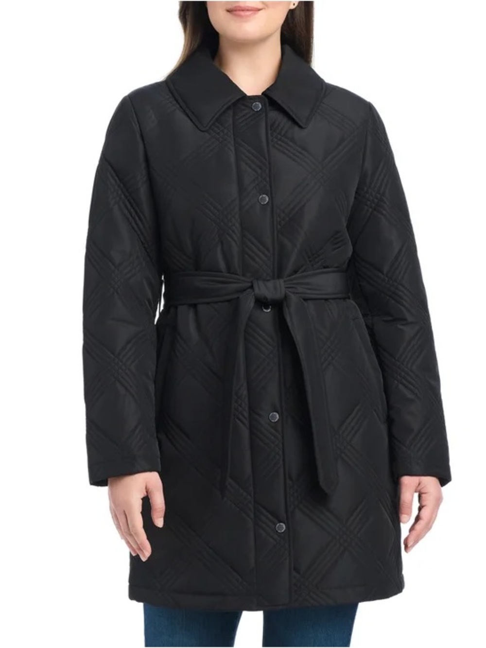 Jones New York Women's Belted Quilt Jacket